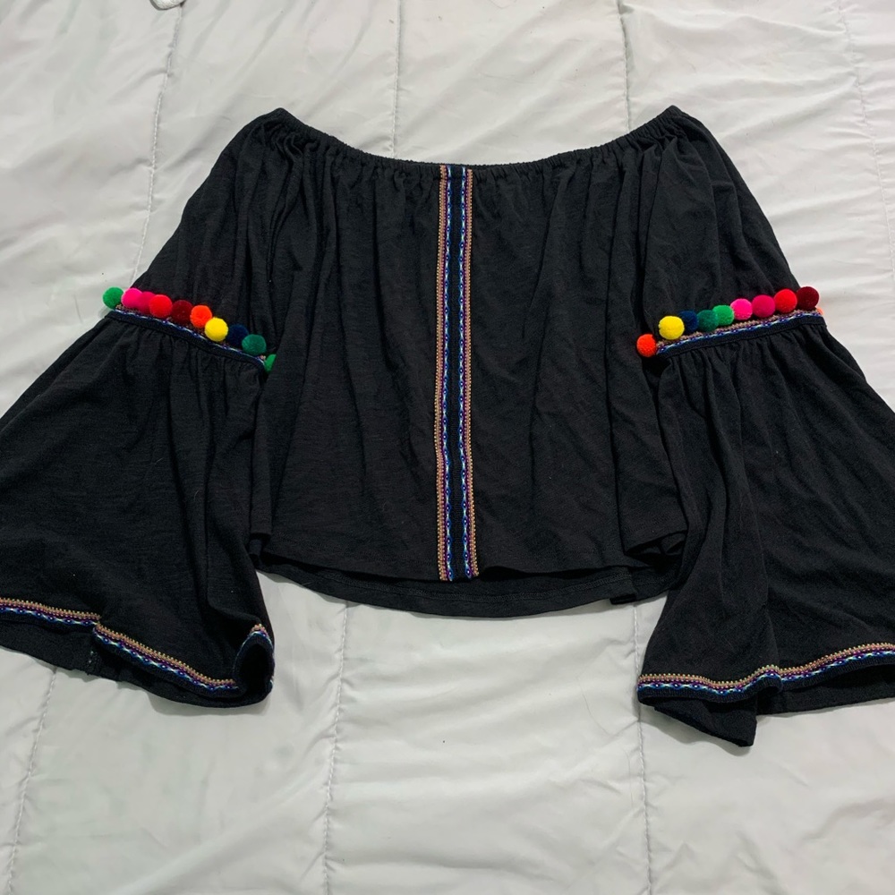 Black over the shoulder top